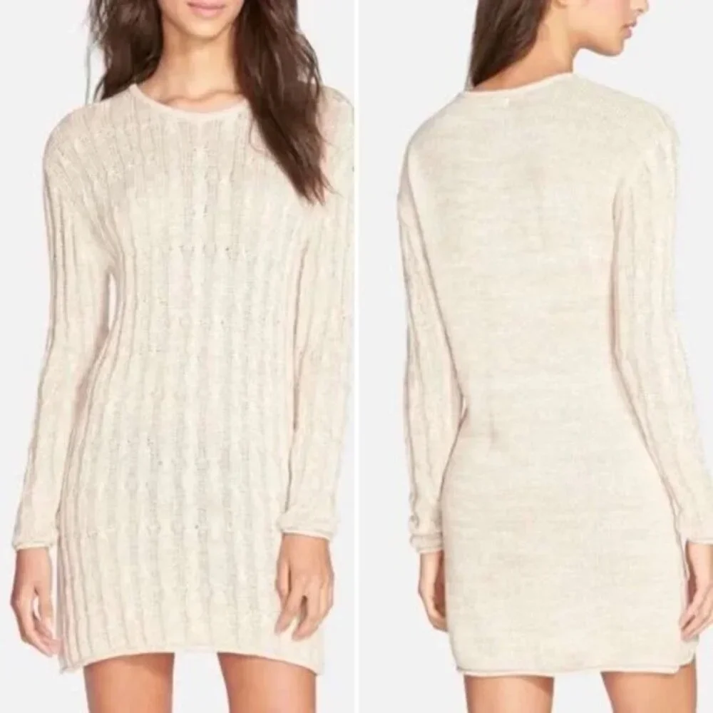 Volcom Cable Knit Beige Sweater Dress Woman's Size Medium/12 - Picture 11 of 11